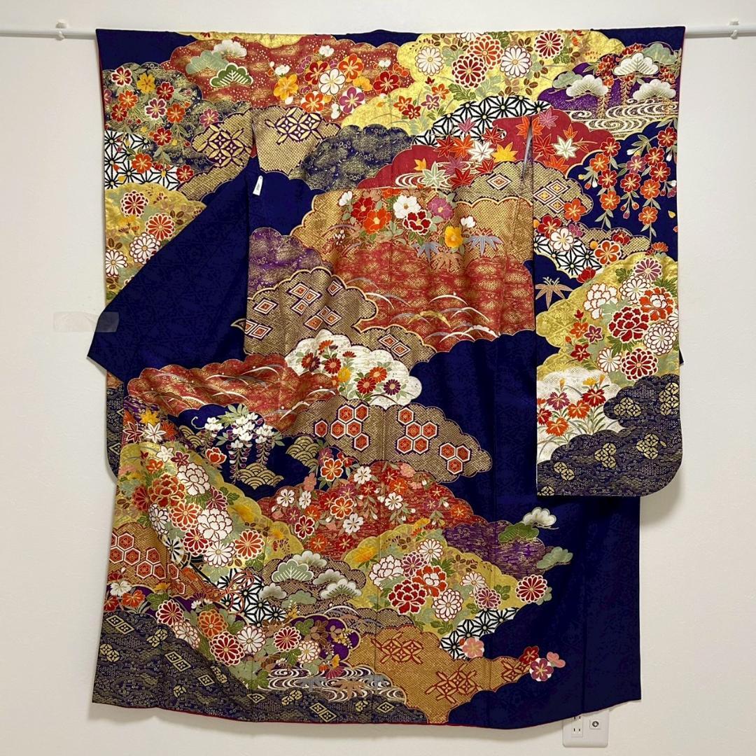 KP1773 振袖 身丈169cm 正絹 着物 成人式 トールサイズ