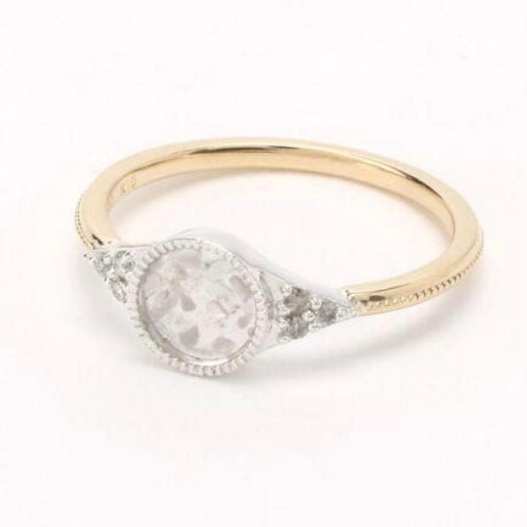 【完売品 美品】アガット シルバー K10 コンビ リング