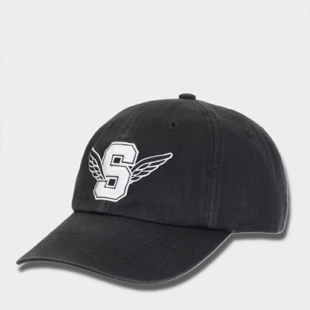 Supreme 2025ss wings logo 5panel cap 黒