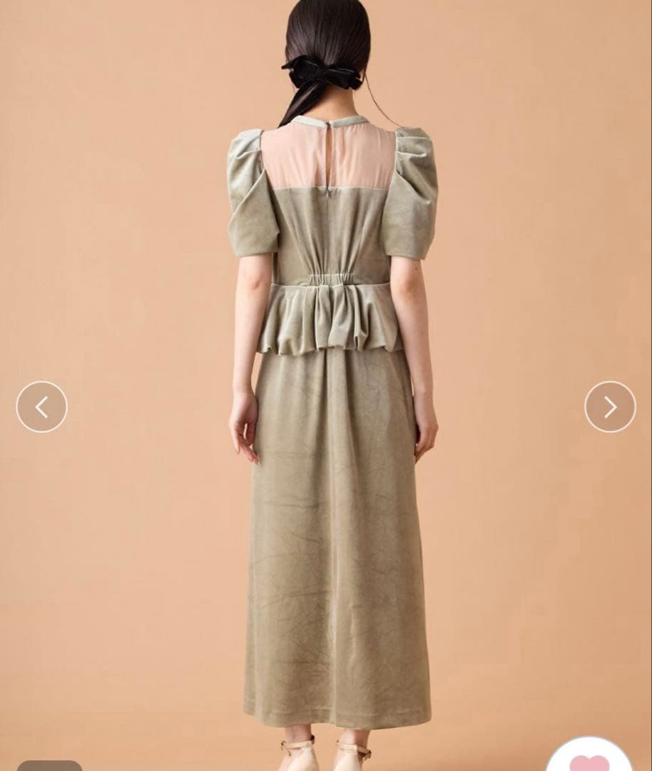 【最終値下げ】lilybrown ペプラムベロアドレス BLK Sサイズ