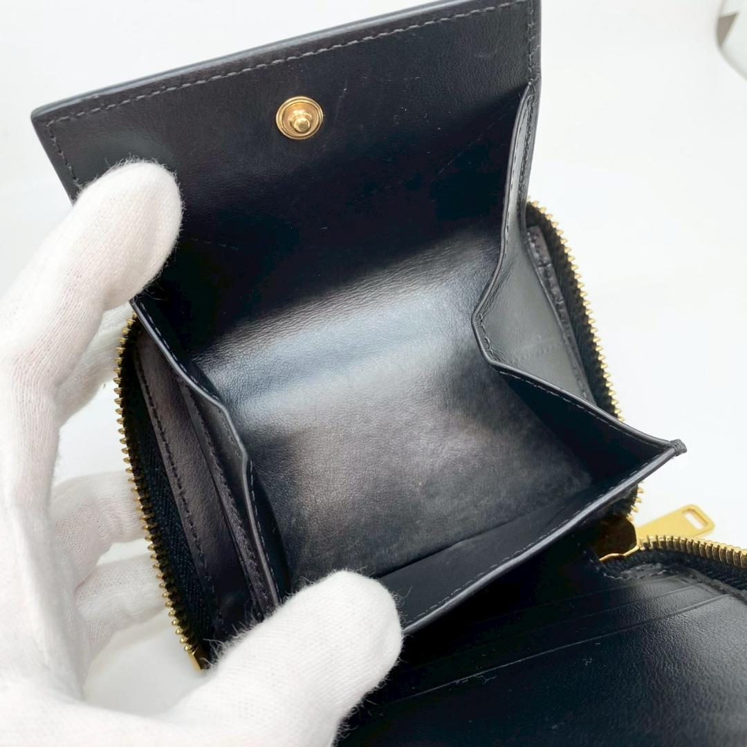 た*か様 【CELINE】 コンパクト ジップ ウォレット ケース ブラッ