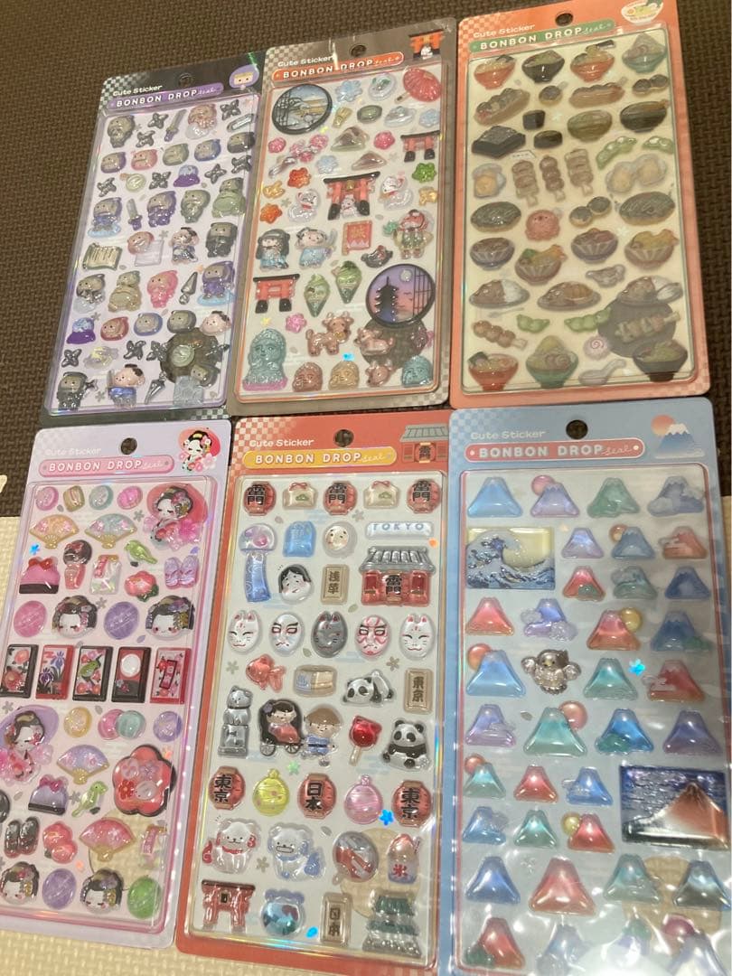 和柄　ボンボンドロップシール　6シートセット