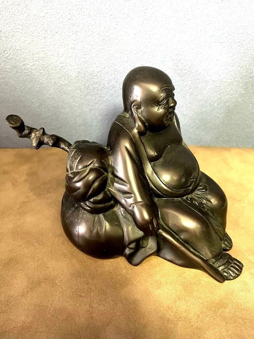 『高岡銅器』布袋様の置物　越井栄山作品