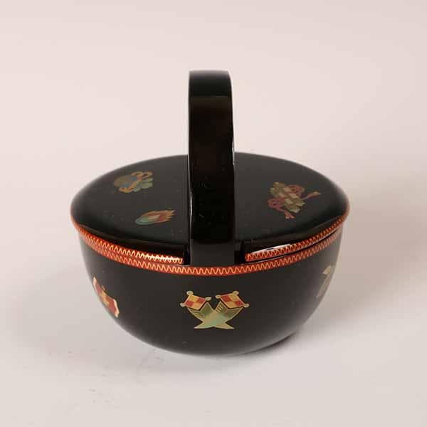 弦付宝尽蒔絵茶器　井筒英文　【茶道具】