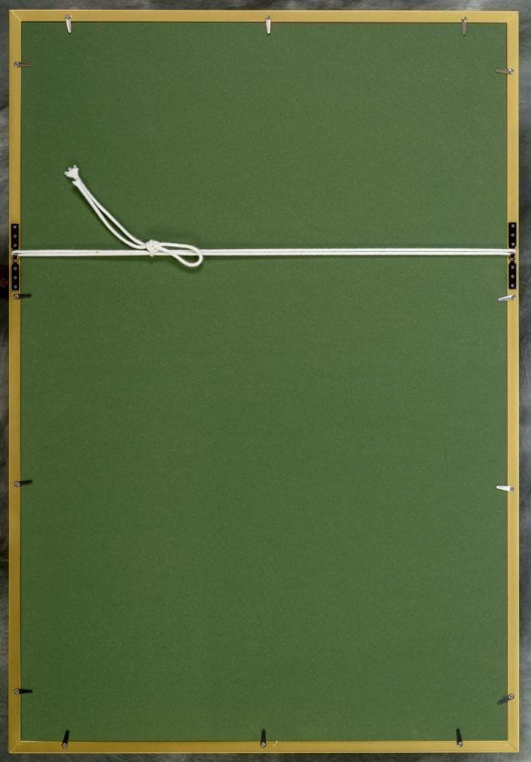 日本画　直筆　水墨山水画　高級額縁　落款付き　外寸約962×663mm