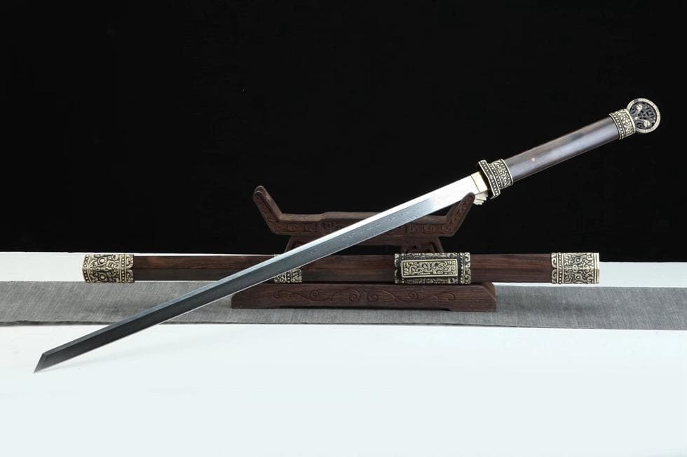 大男将軍刀（黒檀梢） 模造刀 居合刀 武士道 武具 漢剣 唐刀 龍泉剣 手鍛造打