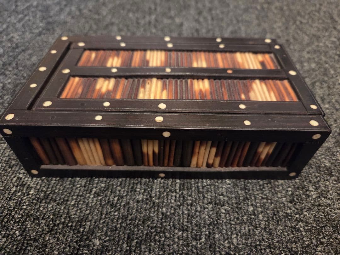 ★レア★ヤマアラシの針 手作り アンティーク アングロインディアン ケース 黒檀