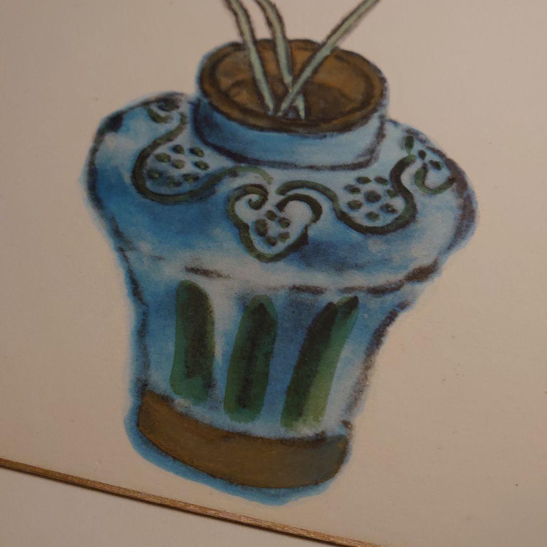 武者小路實篤水彩画 花瓶とスイートピー