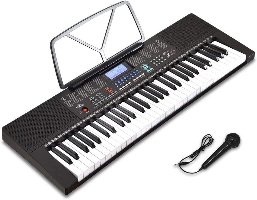 【M1727-115-81】61鍵電子キーボード マイク付 LCD搭載