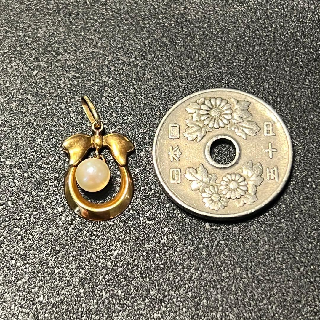 K18 ゴールド ペンダント／淡水パール