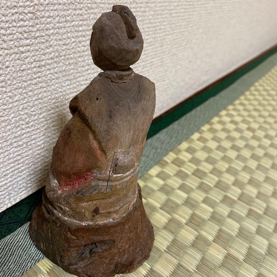 木彫り　彫刻　骨董　年代物　希少　縁起物　(仏像)