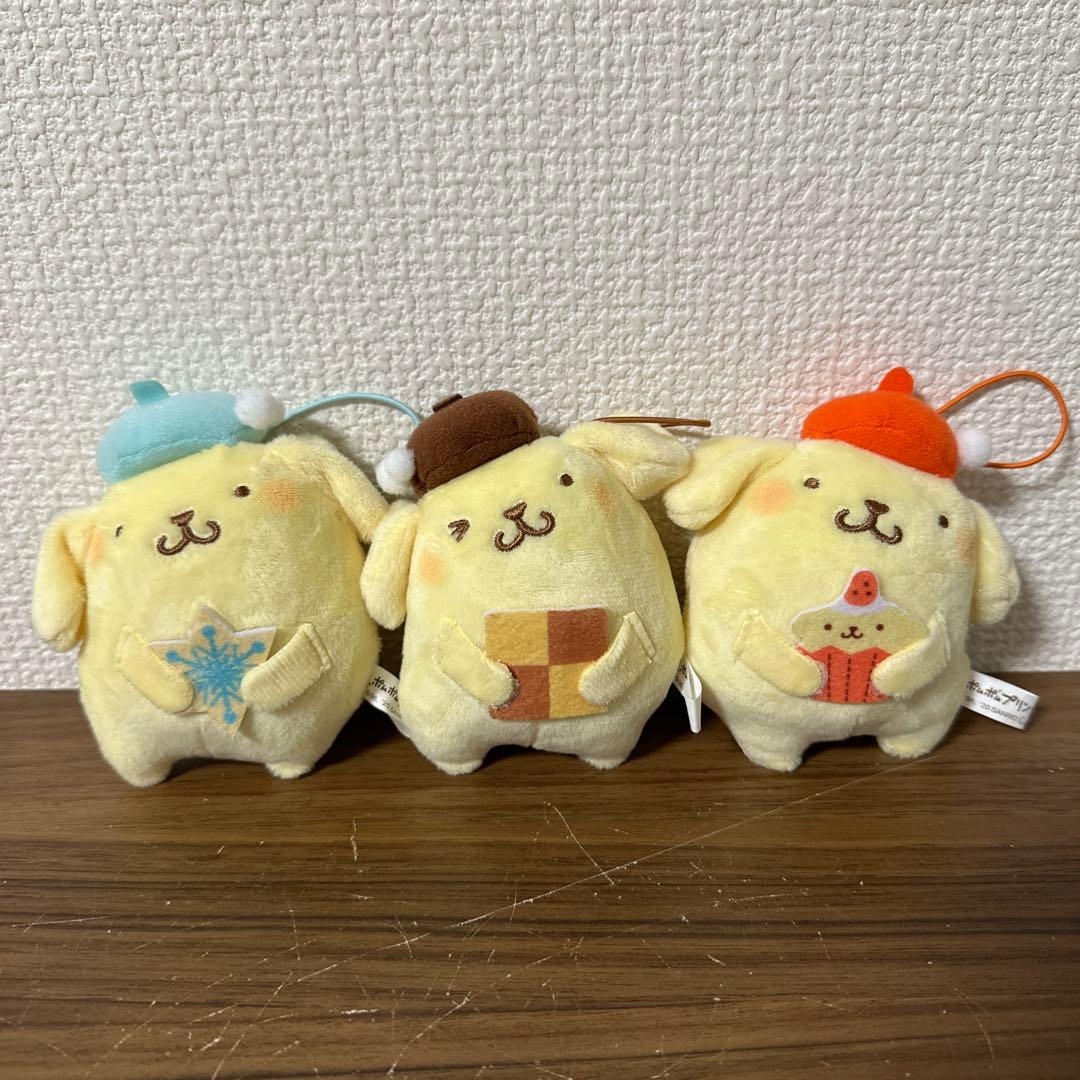 【希少・3個セット】　サンリオ　ポムポムプリン　冬のすいーつプリン　マスコット