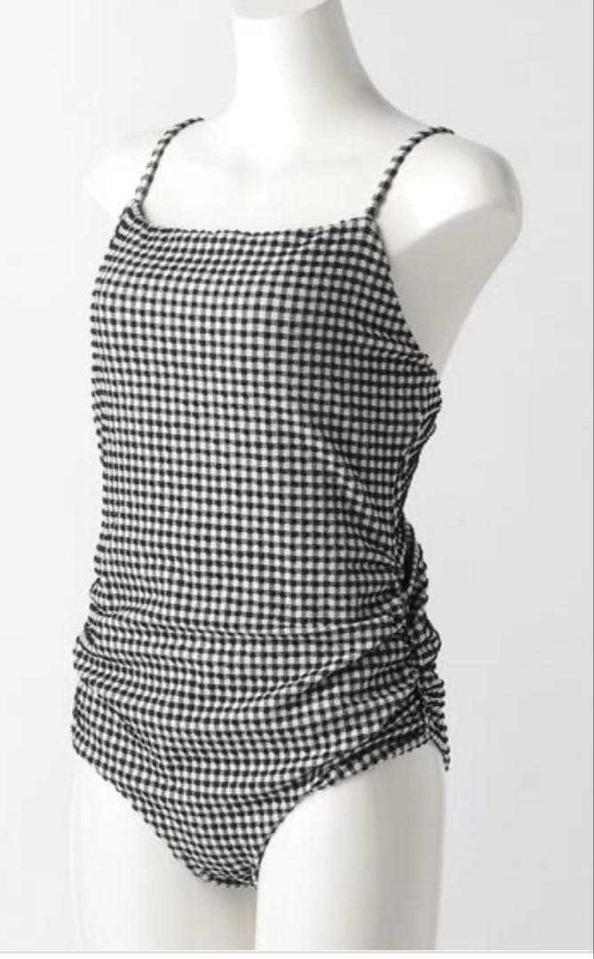 Lepidos チェックシャーリングワンピース水着