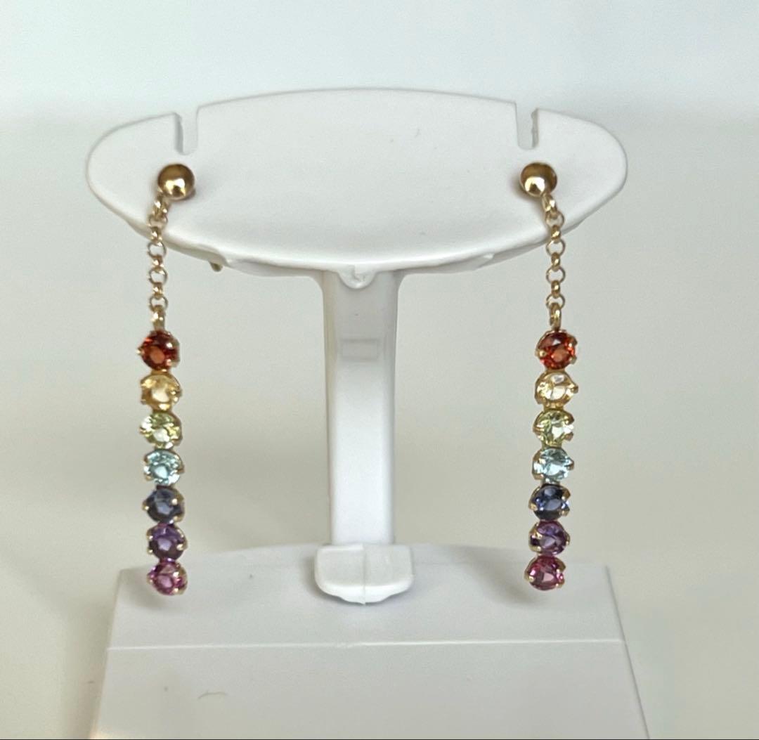 新品　k10 揺れる アミュレット　御守り　ピアス　10金