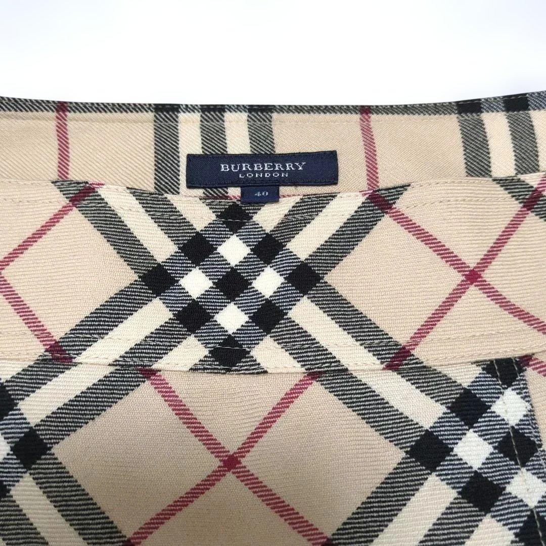 ✨️BURBERRY LONDON✨️ノバチェック40　ウエストボタン　プリーツ