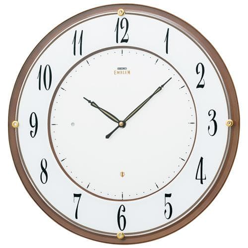 48)訳あり品　セイコー高級エンブレム 電波掛け時計