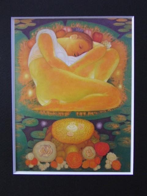 江村正光、【幻華】、希少な額装用画集より、新品額装付