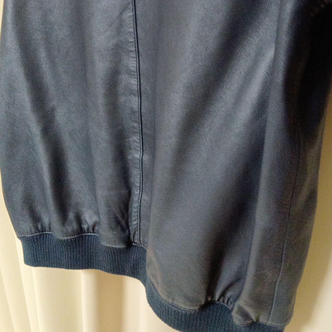 Schott レザーフルジップパーカー ネイビー Lサイズ