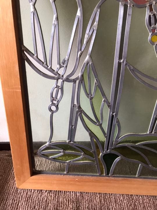 アンティーク　ステンドグラスフレーム入り