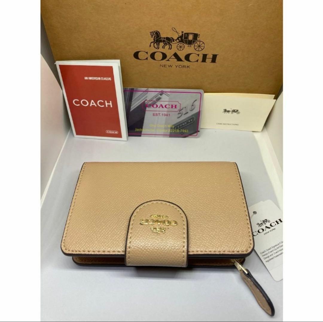 COACH　コーチ　C6390　二つ折り財布　クロスグレイン　ミディアム