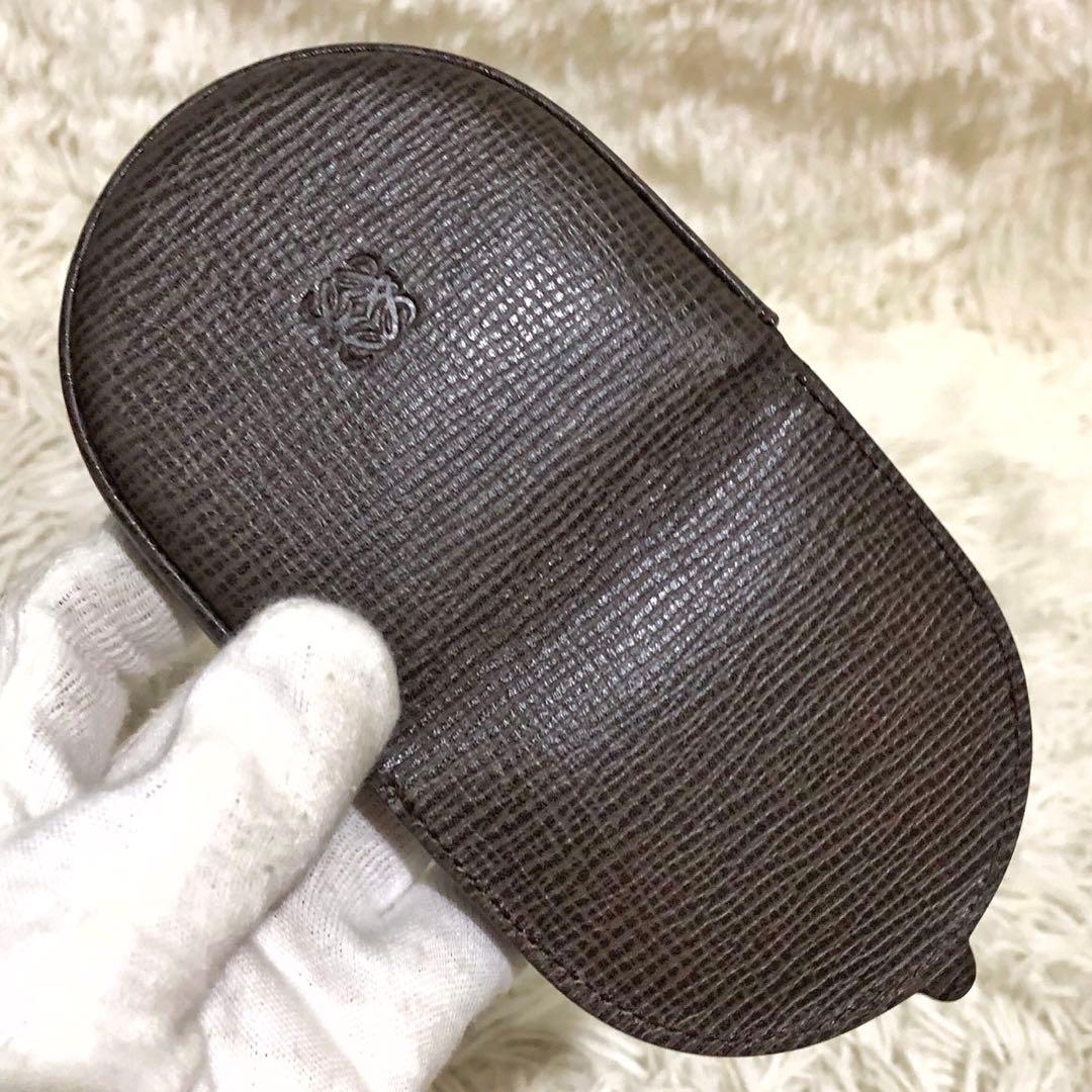 未使用✨ロエベ アナグラムロゴ　レザー　 ケース ダークブラウン