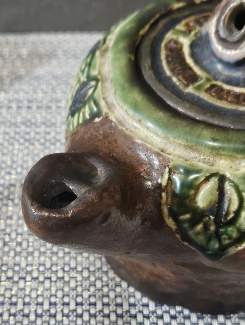 古琉球系　鉄釉　緑釉　青釉　急須　酒次 花入　オブジェ　酒器　カラカラ　壺屋焼