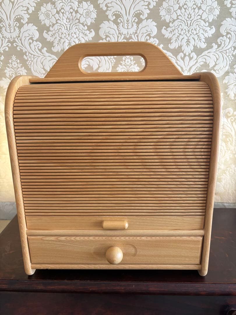 木製蛇腹コスメボックス ミラー 引き出し収納付き 美品