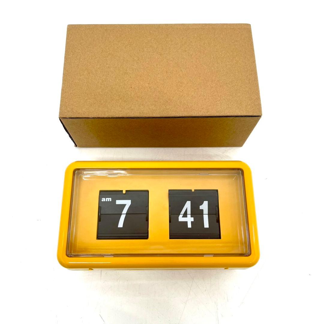 a*i様 【新品未使用】レトロ置時計イエローフリップ時計 BHT-3-722
