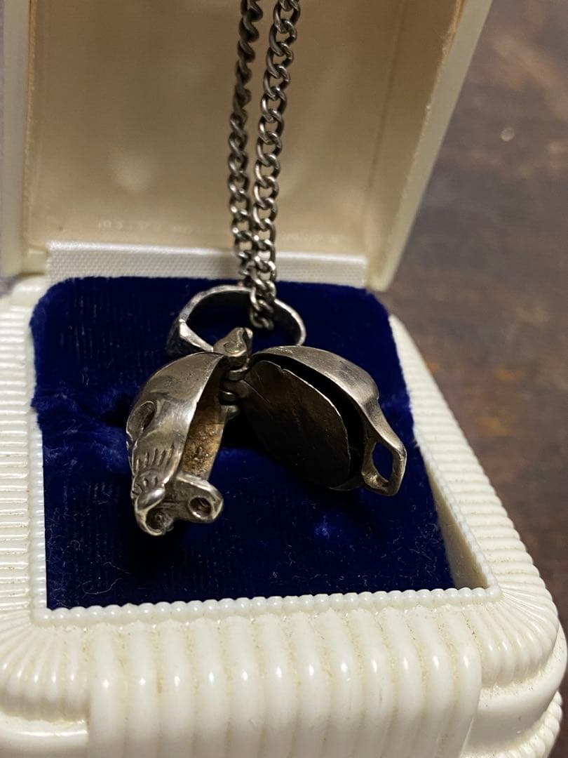 40s'50s'ビンテージスカルシルバーロケットペンダント古着バイカー珍品レア