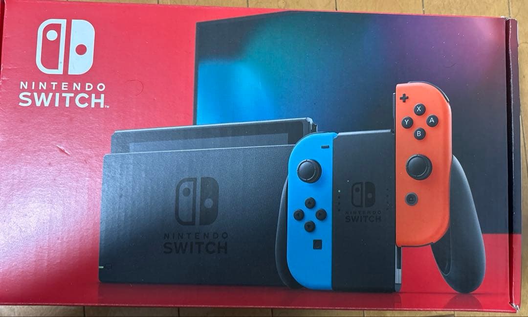Nintendo Switch 本体 青と赤のJoy-Con 箱と端子付き