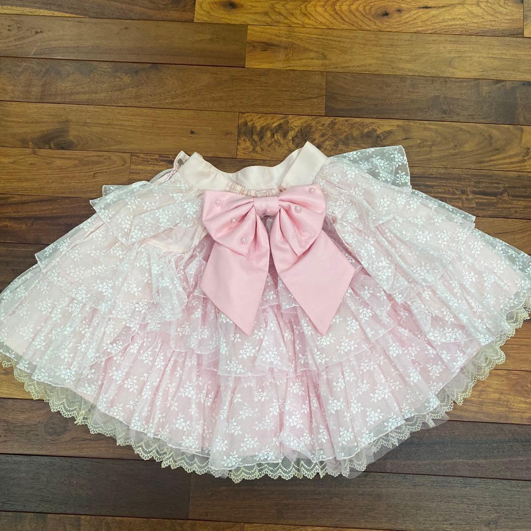 裕*様 Angelic Pretty 3段フリルスカート レース ティアードリボ