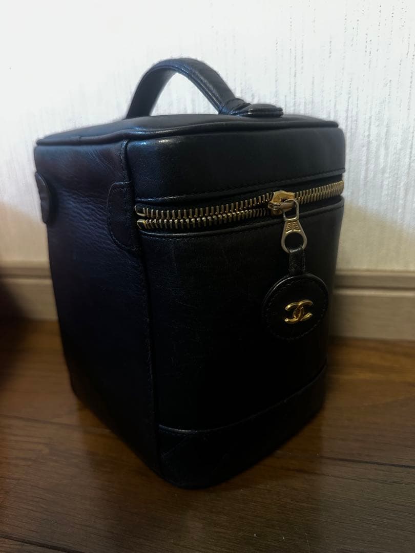 CHANEL 黒 バニティバッグ　ビコローレ　ブラック