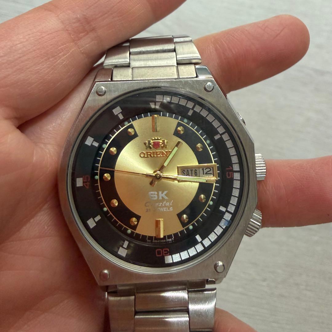 ORIENT SK 自動巻き腕時計 ゴールド/ブラック　稼働品