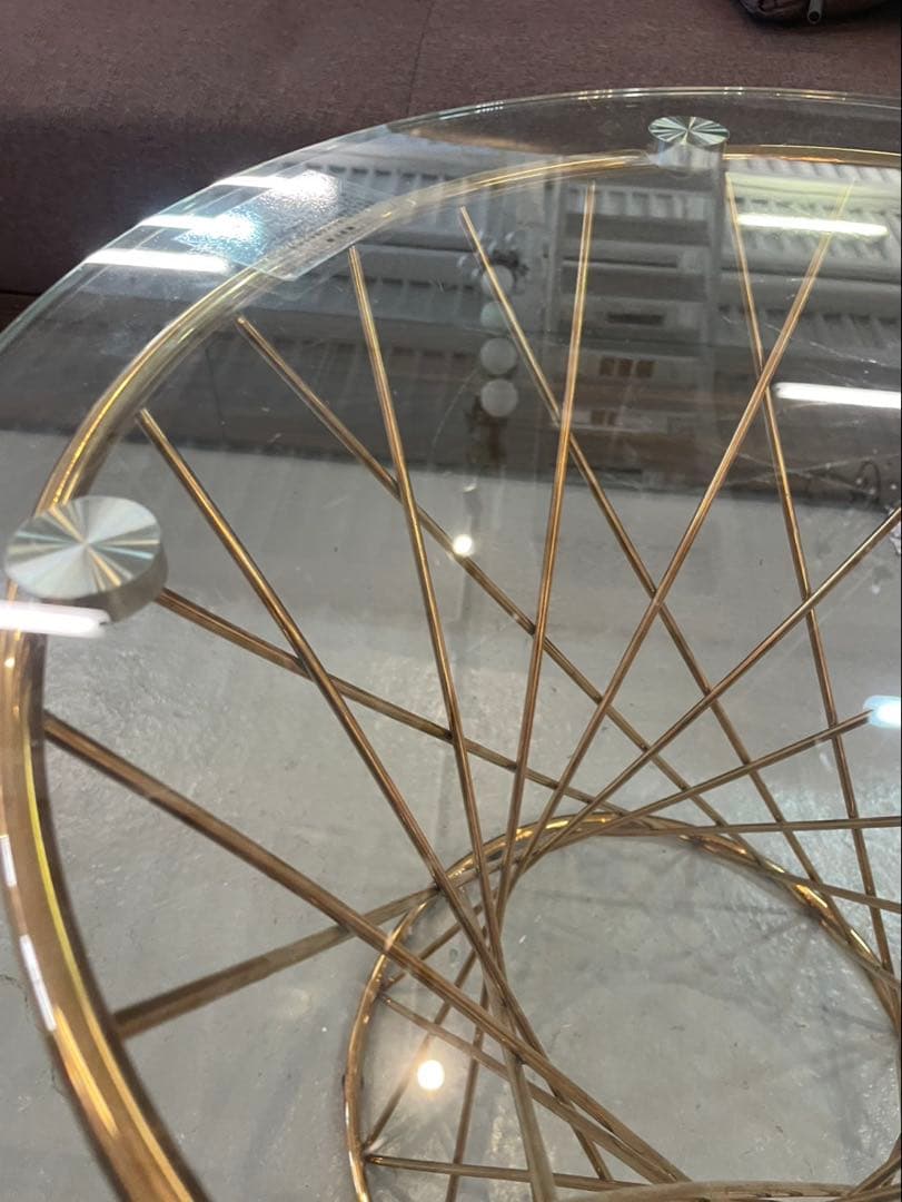 Francfranc マーリア サイドテーブル （クリア×ゴールド