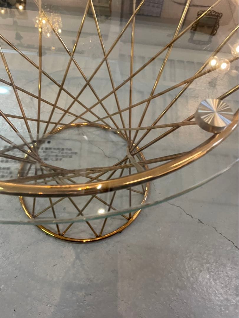 Francfranc マーリア サイドテーブル （クリア×ゴールド