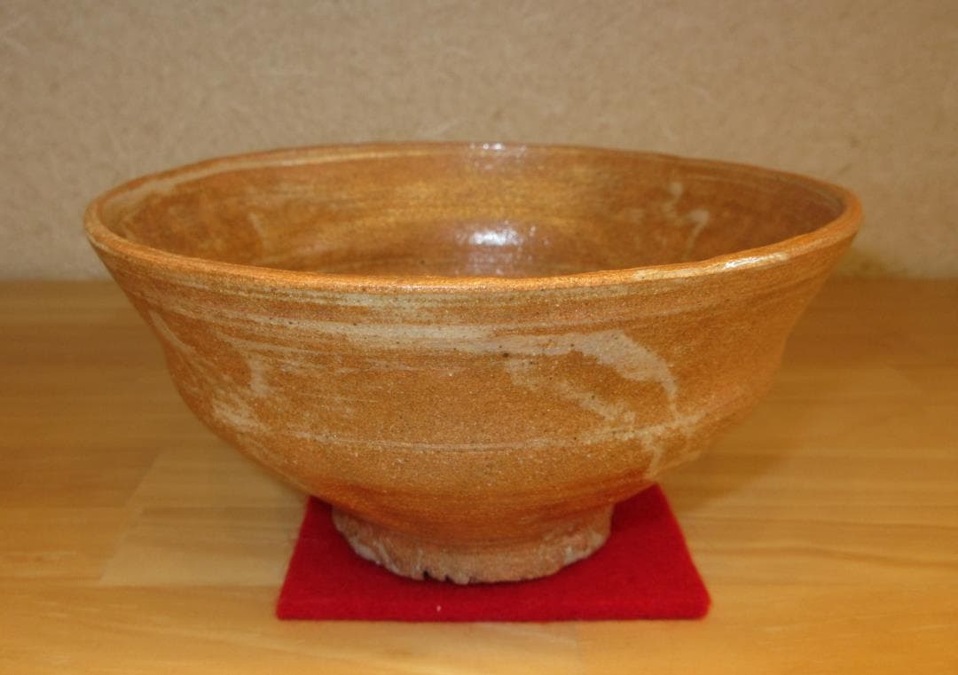 送料込【逢絢亭】茶道具 茶碗 古曽部焼 高槻 古曽部 柿蔕写 寒川義崇 共箱入り