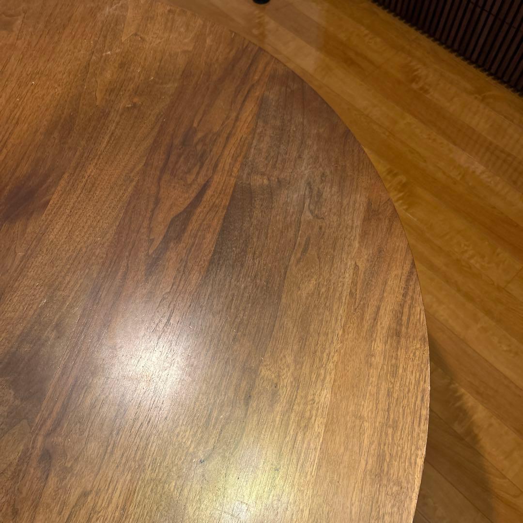 柏木工　円形木製テーブル ブラウン