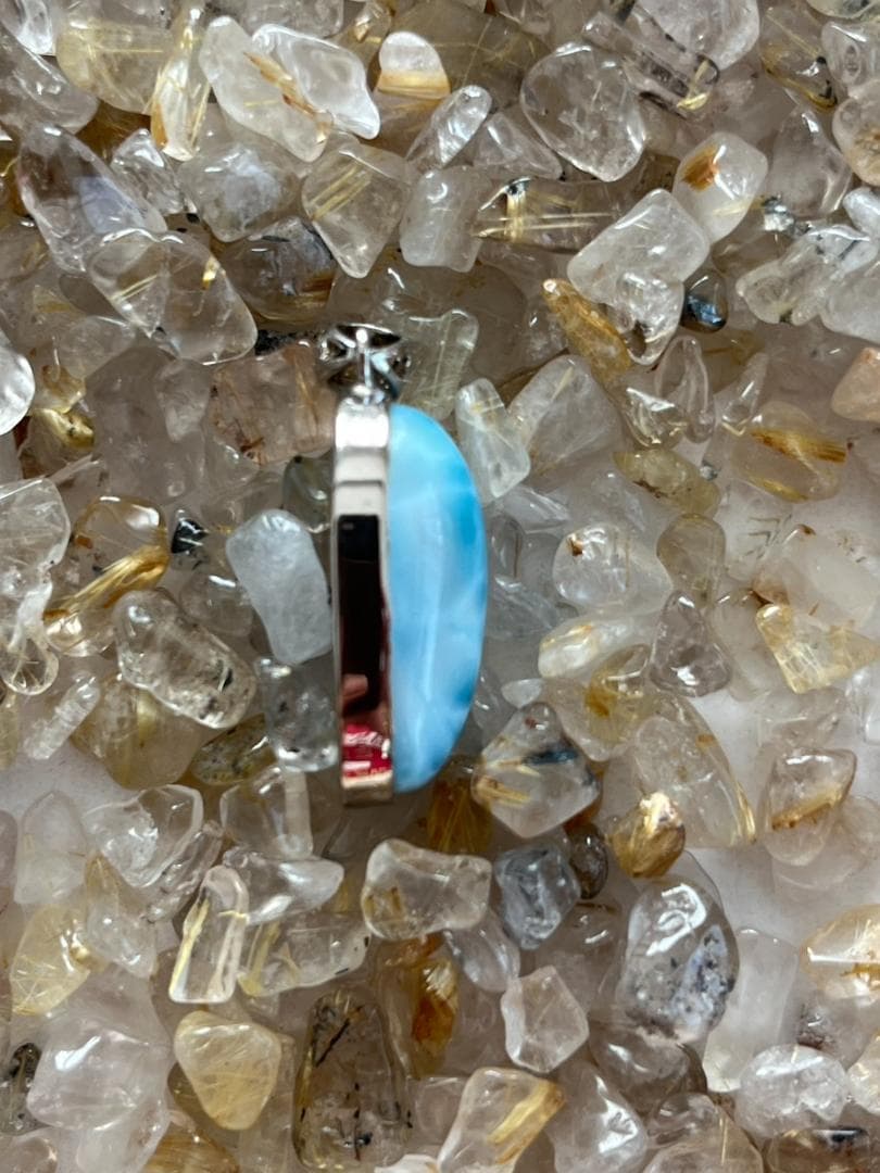 momo出品。極美！！ラリマー ペンダント ヒーリング 海 癒し イルカ