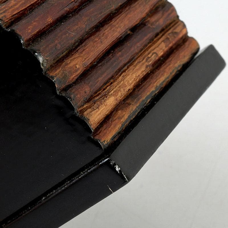 茶道具　一峰作　柳蒔絵　烏帽子香合　共箱　V　9529