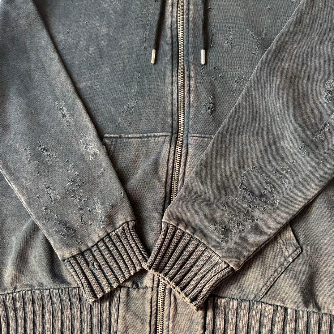 DIESEL Destroy Zip up Hoodie ダメージ パーカー L