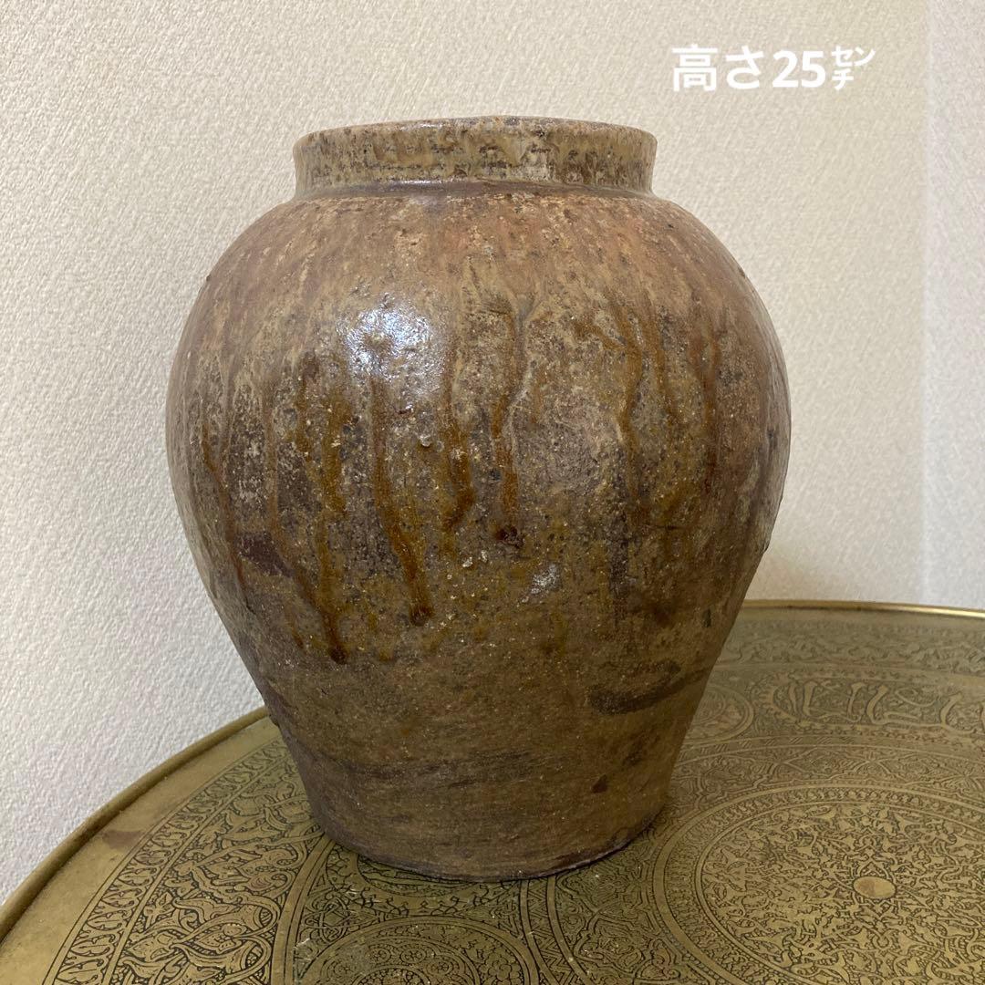古壺　花瓶　飾り壺　大型〈検 常滑　信楽　三筋壺　自然釉　古越前　古丹波　種壺