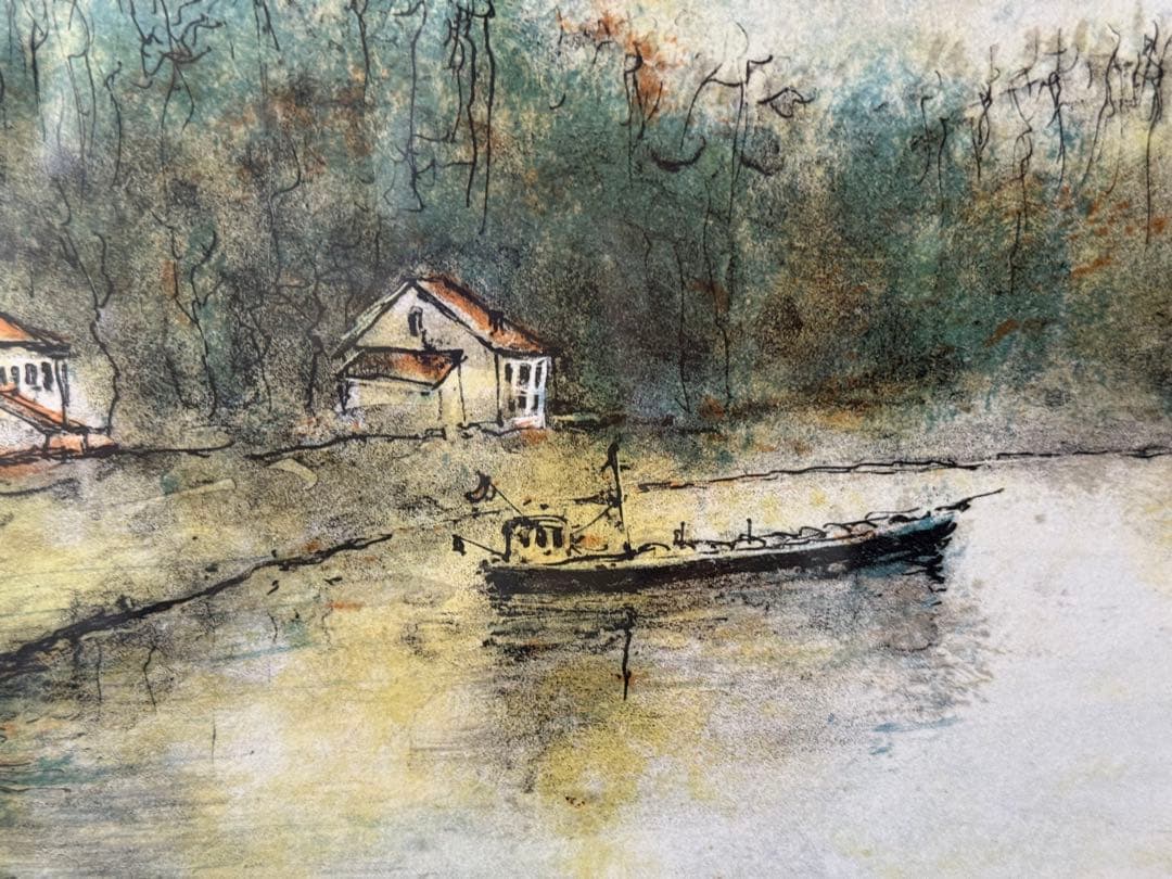 【真作】ベルナール・ガントナーFrench Landscape リトグラフ 絵画