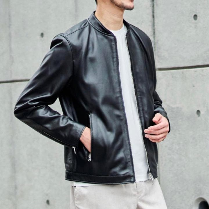 TETE HOMME テットオム シングル ライダース レザー ジャケット
