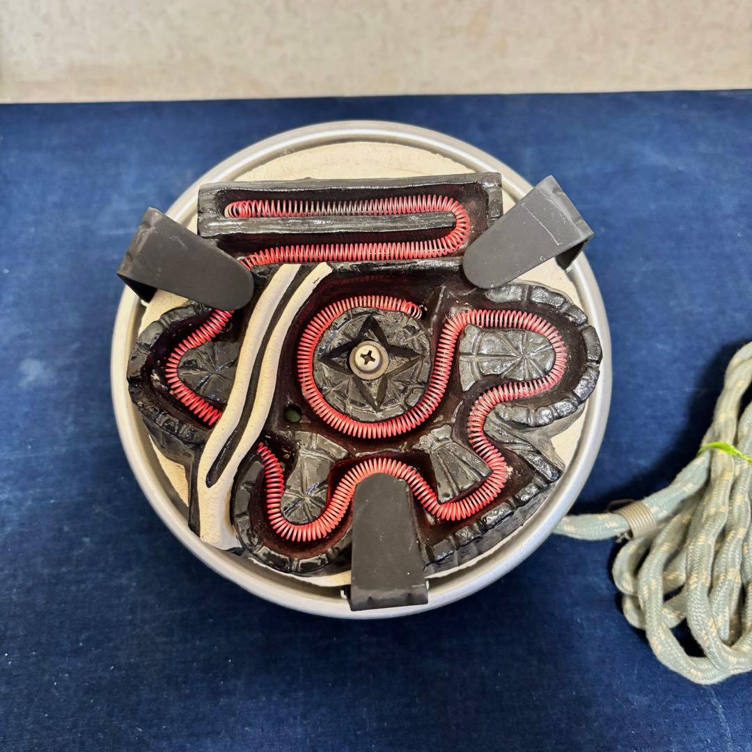 人間国宝敬典造 風炉 茶釜 電熱器 唐銅朝鮮風炉 野々田電熱器 敷板 茶道具