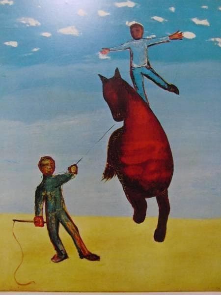 海老原喜之助、曲馬、版上サイン、希少画集画、新品高級額、額装付