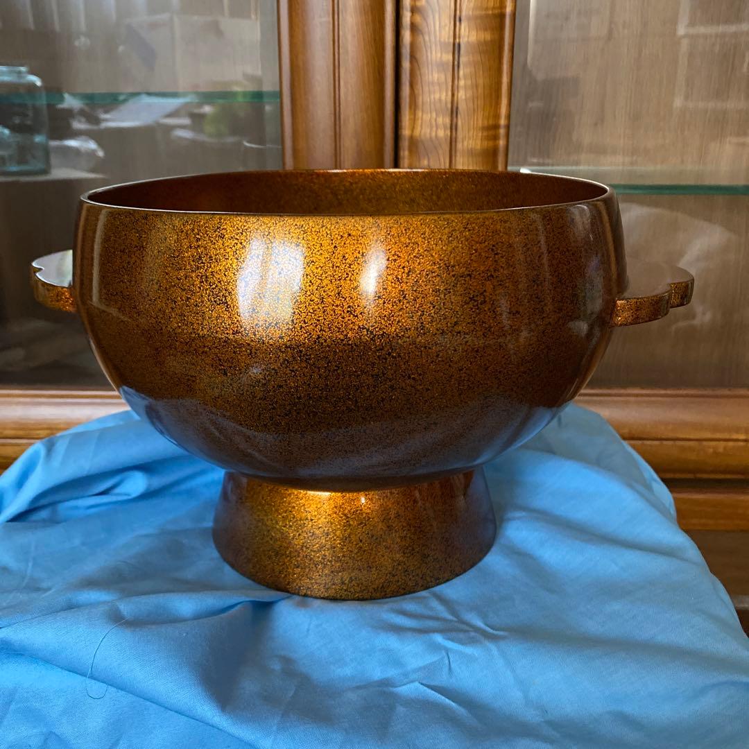 象彦　梨子地　持ち手付き漆器ボウル