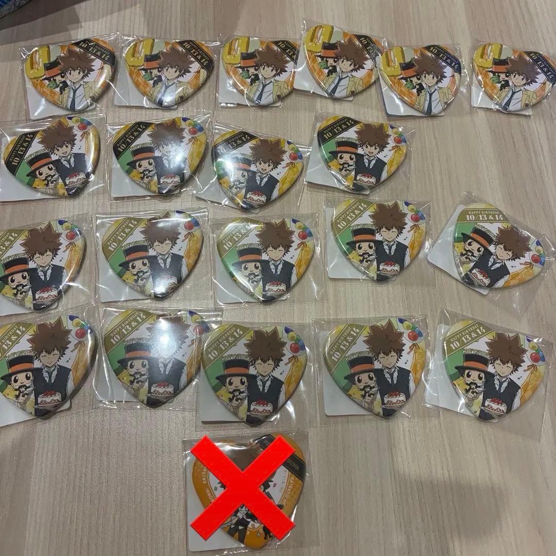 DMMスクラッチ　家庭教師ヒットマン　ハート型缶バッジ　まとめ売り