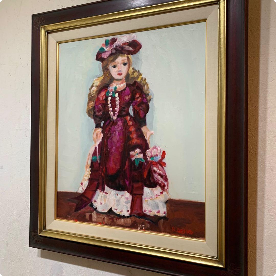 絵画　油彩肉筆画　N REIKO『西洋人形』F8
