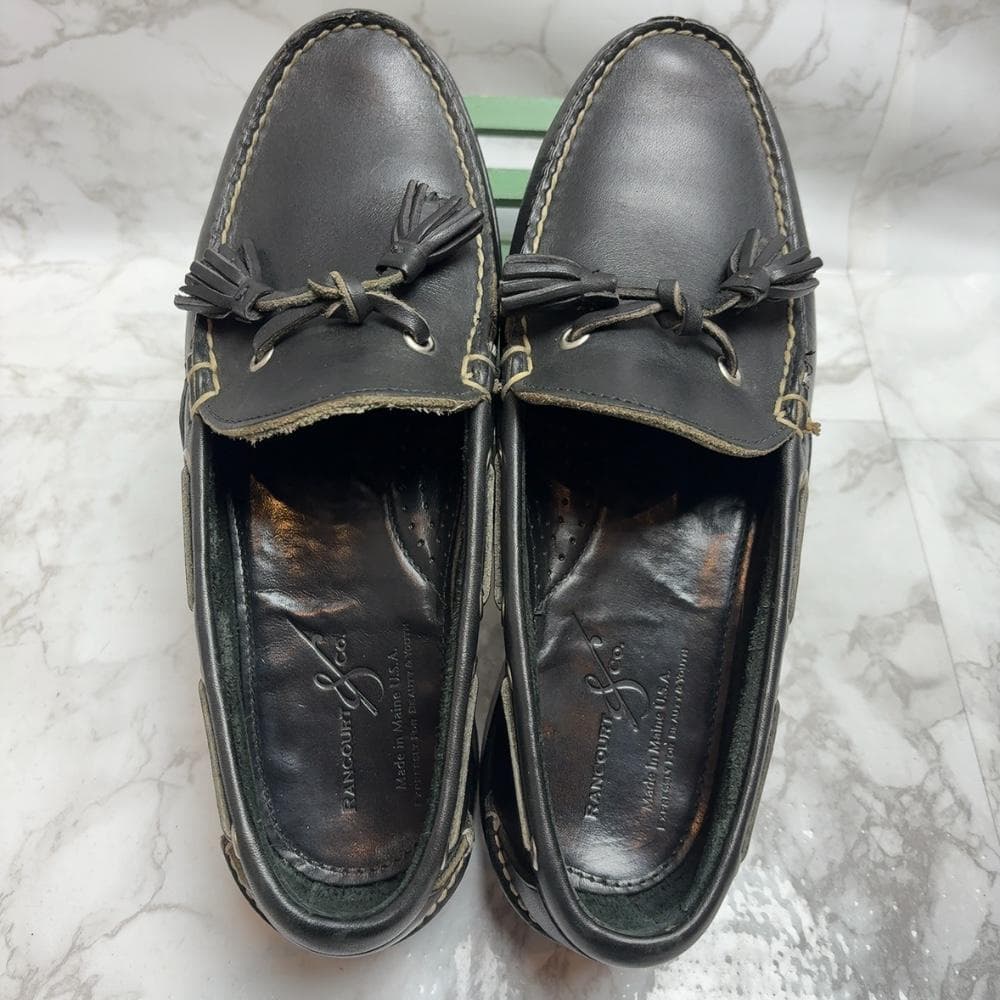 美品 USA製 RANCOURT&Co. タッセルモカシン ブラック 27-28