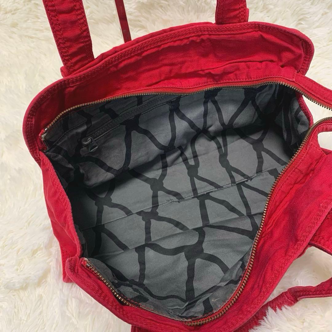 希少◆DIESEL メタルロゴ ハンドバッグ 赤 y2k アーカイブ 00s